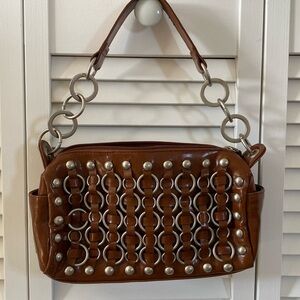 Brown “ moto “ inspired Marc Ecko bag.